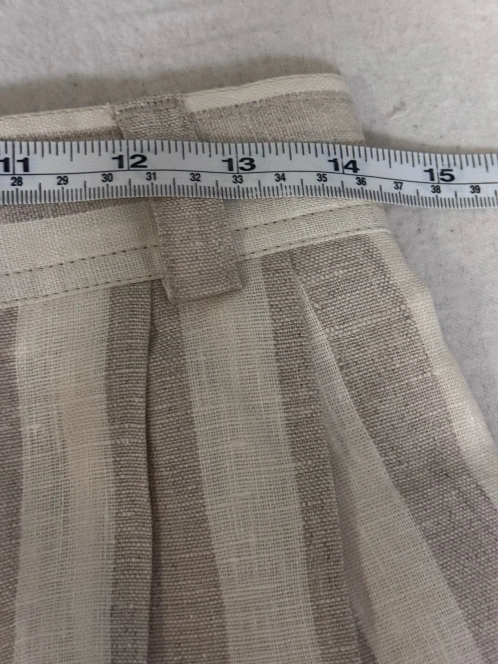Vintage Harve Benard Designer Striped Pleated Linen High Rise Shorts Classic 10